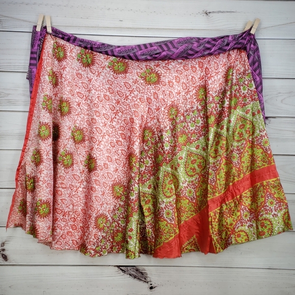 Darn Good Yarn Sari Silk Wrap Skirt Tea Goddess - Picture 6 of 16